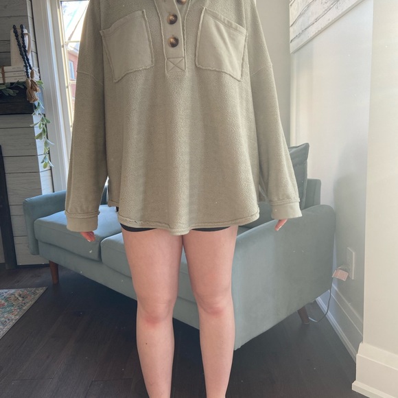 Sage American Eagle Quarter Button Up - Picture 6 of 7